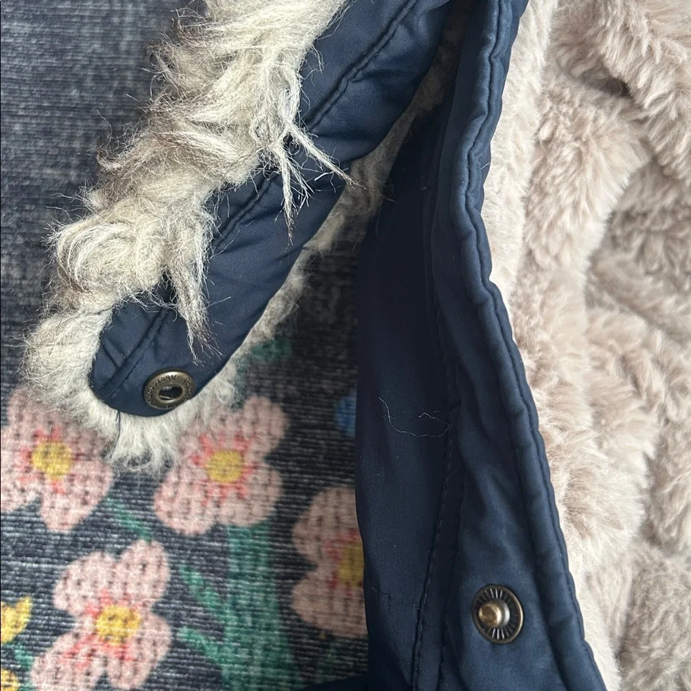 Abercrombie Ultra Collection Navy Blue Puffer Parka with Hood, Size 5/6